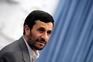 Iranian president Ahmadinejad in his office